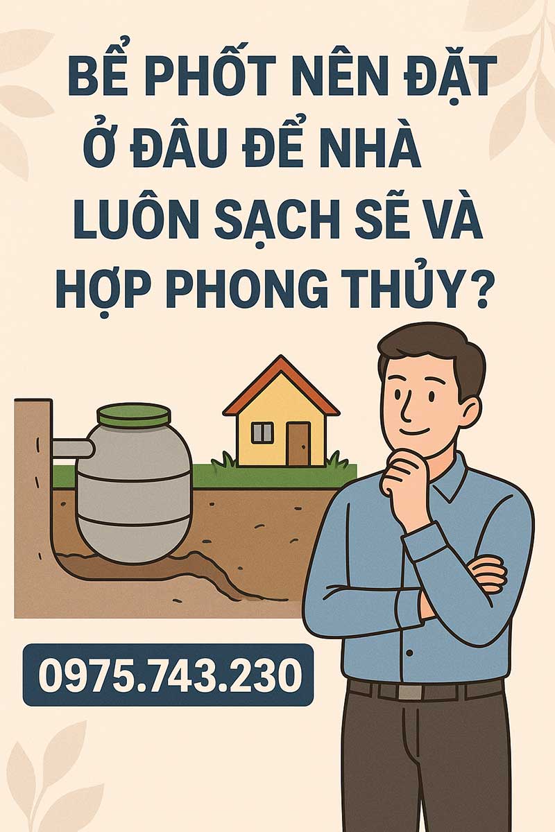 Bể phốt nên đặt ở đâu để nhà luôn sạch sẽ và hợp phong thủy?