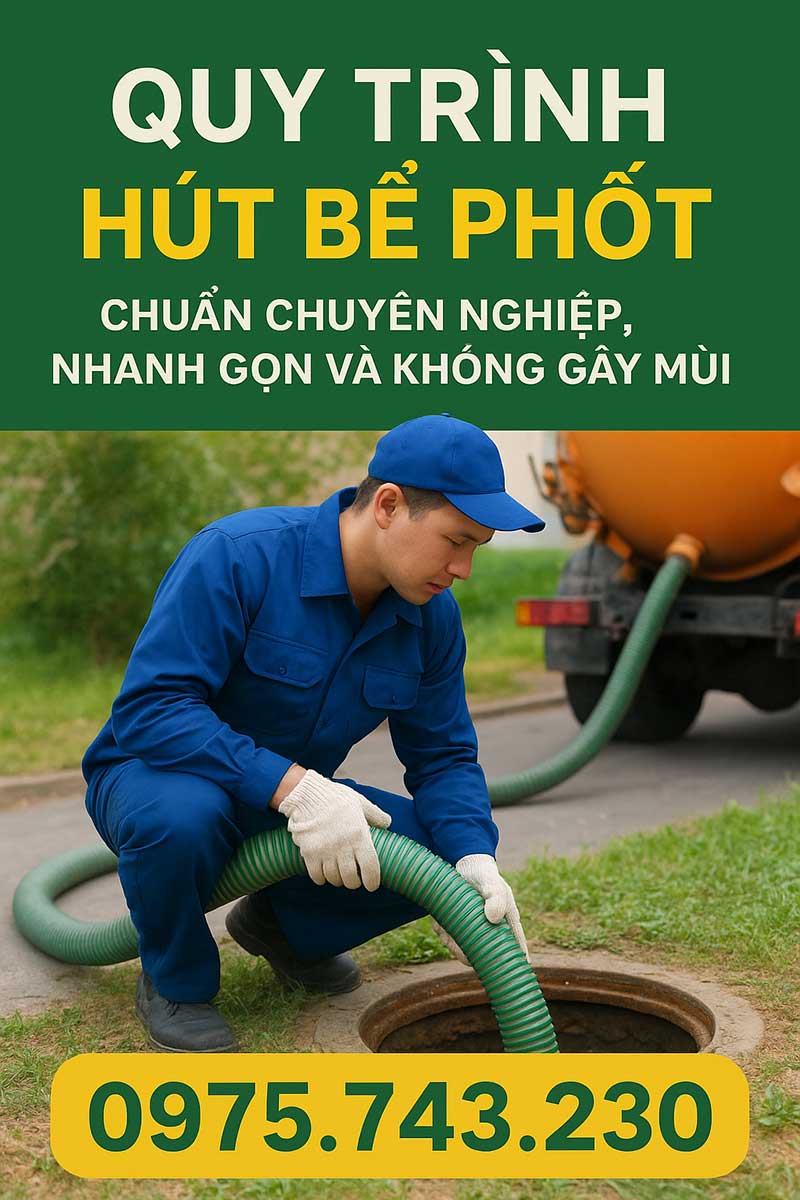 Quy trình hút bể phốt hiện đại, không đục phá