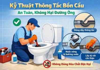 Kỹ Thuật Thông Tắc Bồn Cầu An Toàn, Không Hại Đường Ống